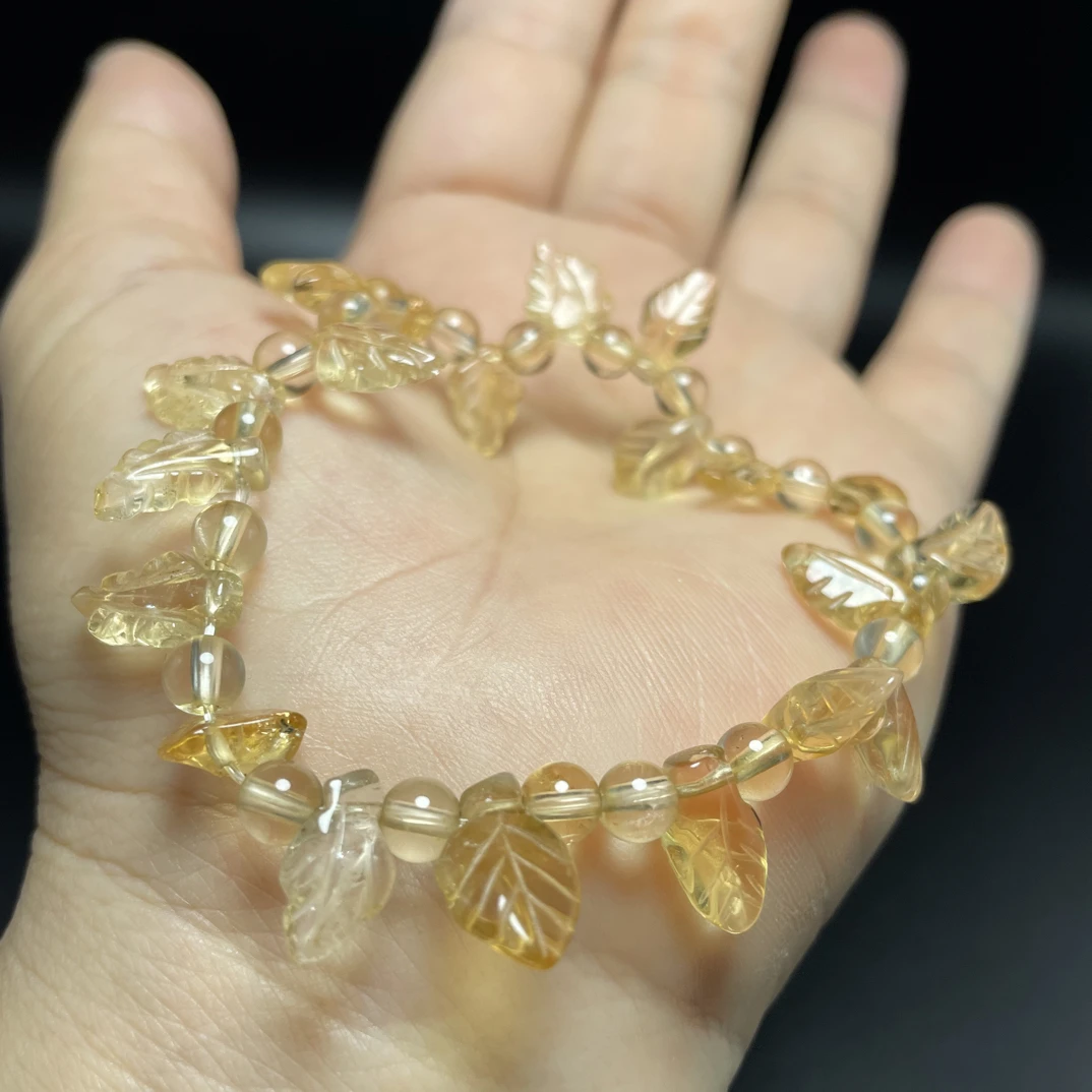 天然巴西黄水晶手链女生时尚精致好运礼物重12克