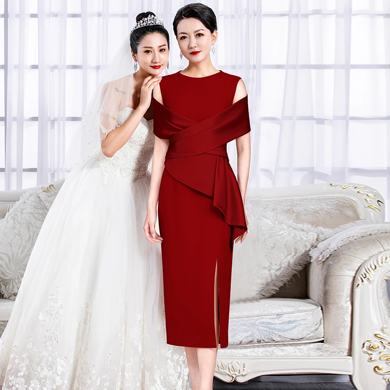 5862年轻婆婆婚宴礼服夏季高端新款气质轻奢女儿订婚喜服婚宴装