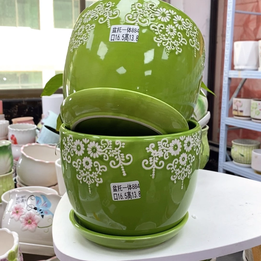 夏西陶瓷花盆@@5884