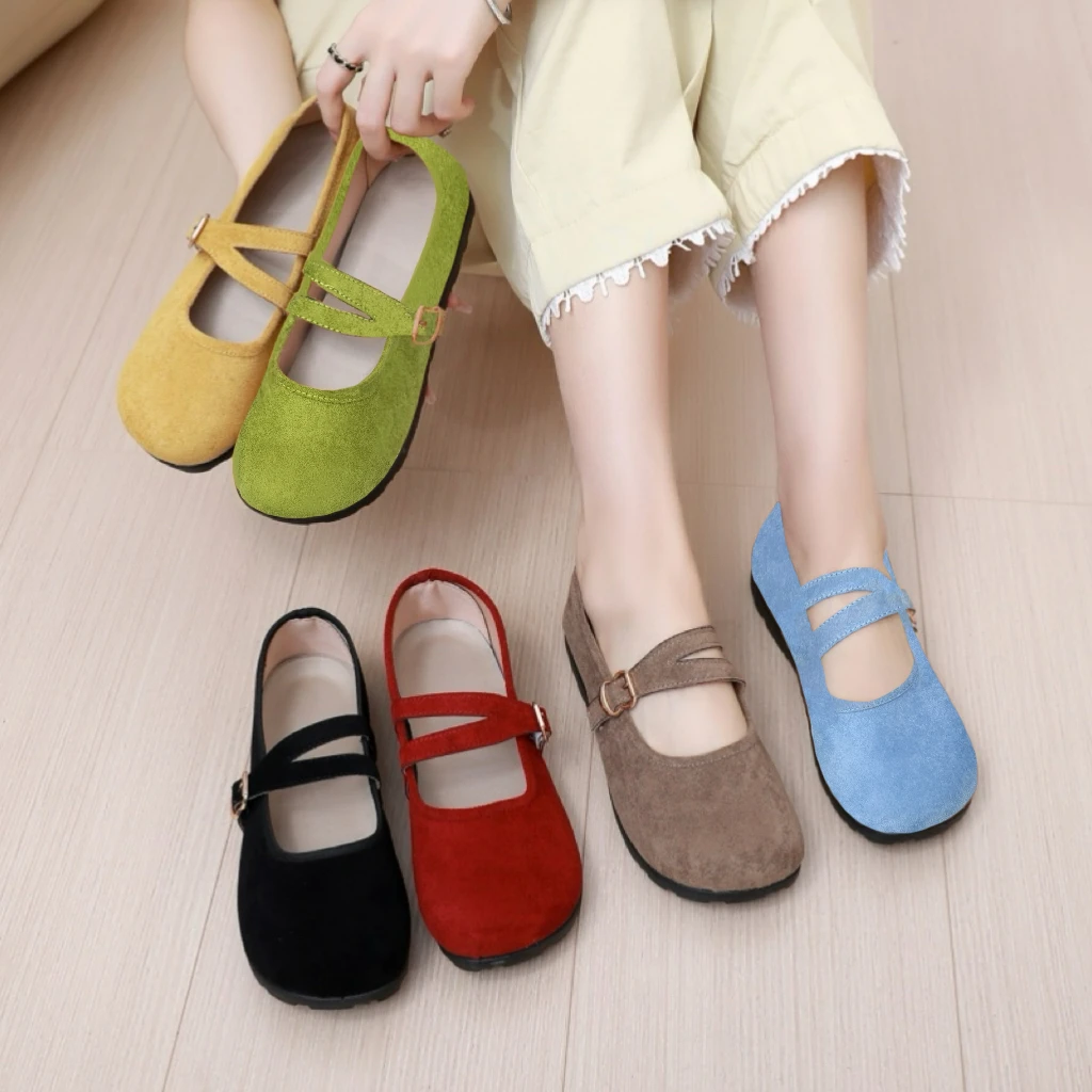 秋冬老北京布鞋女法式软底透气豆豆鞋复古单鞋轻便舒适防滑妈妈鞋