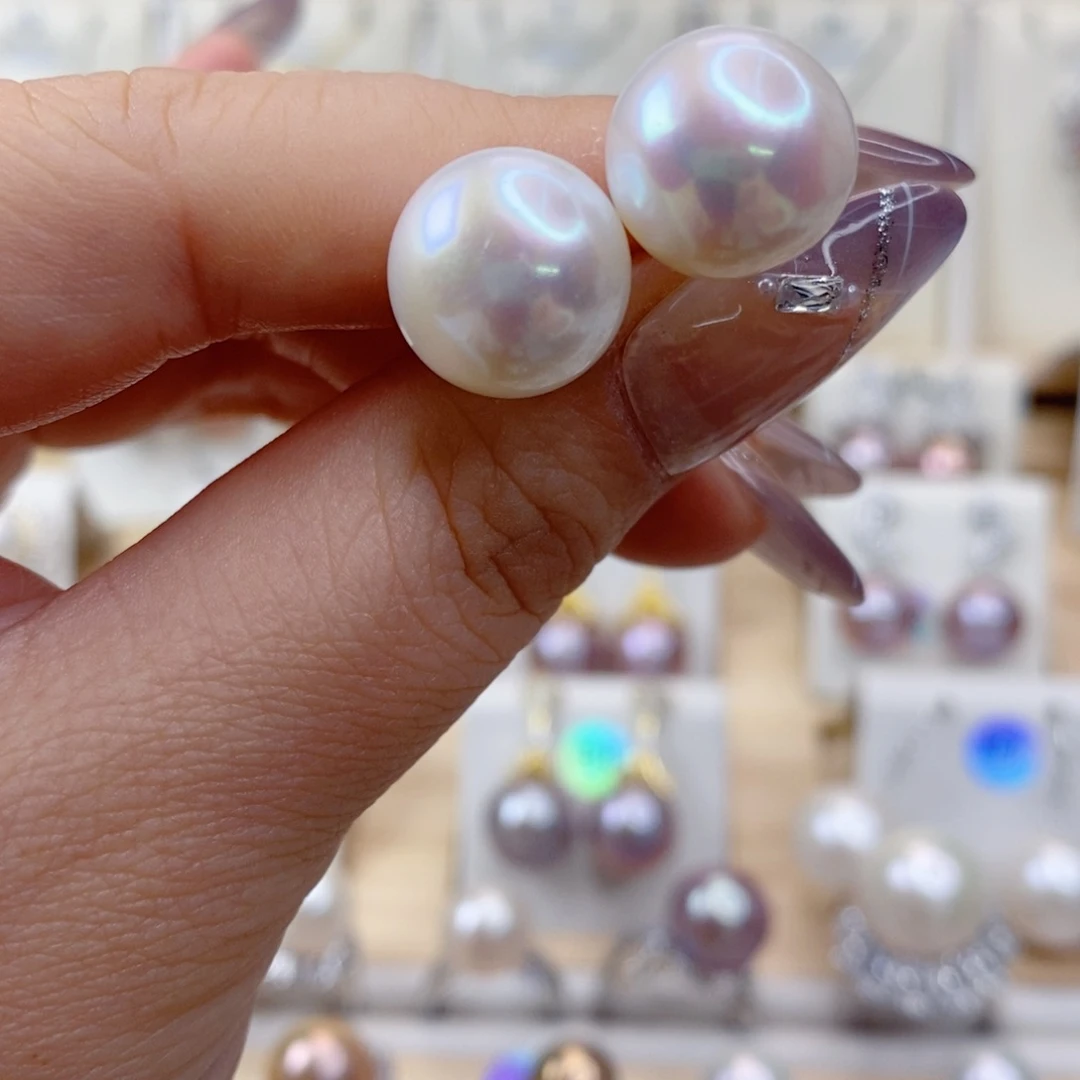 淡水珍珠耳饰银S925镶嵌