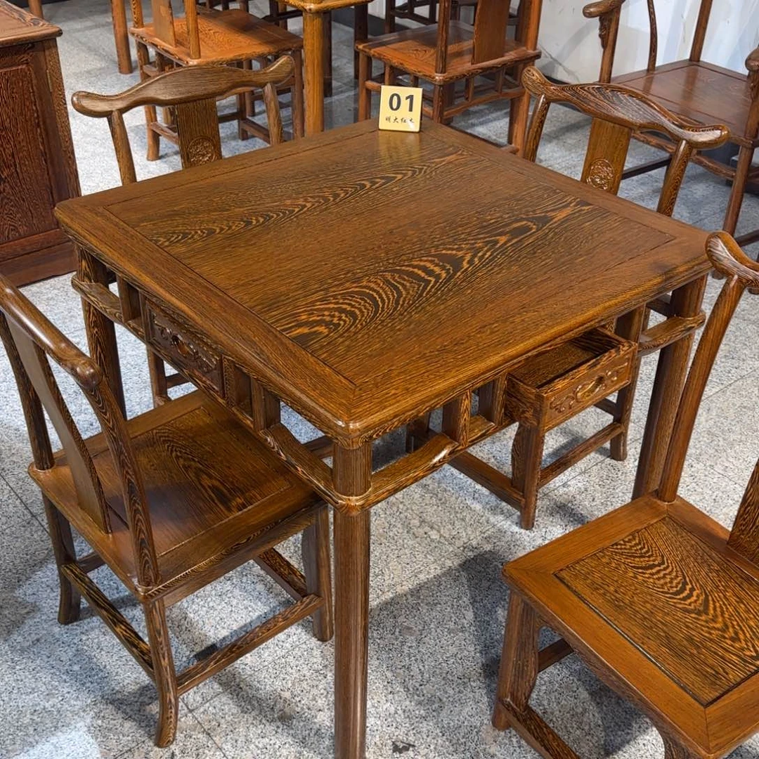 汉***子鸡翅木类成套家具78乘78高68一桌四椅