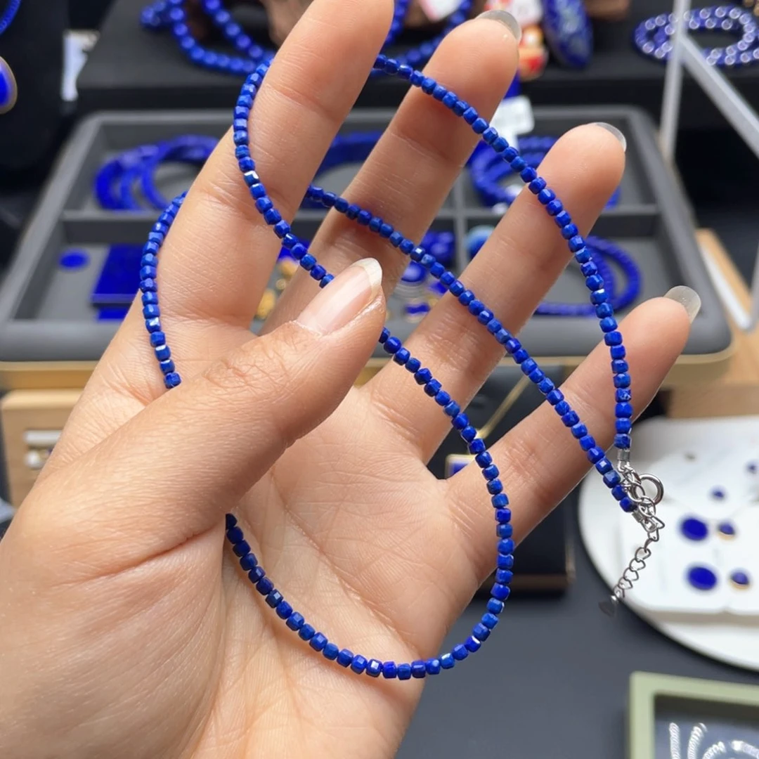 银S925镶嵌青金石项链2+方糖