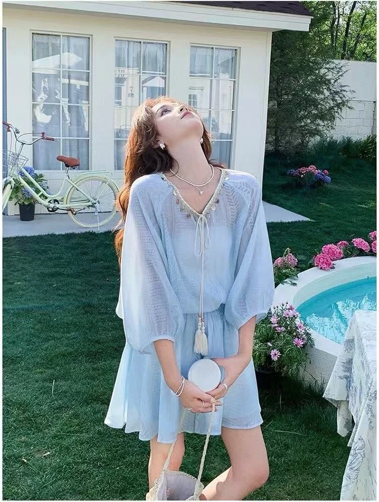 2025春夏新款时尚显瘦气质女士网红洋气两件套百搭款