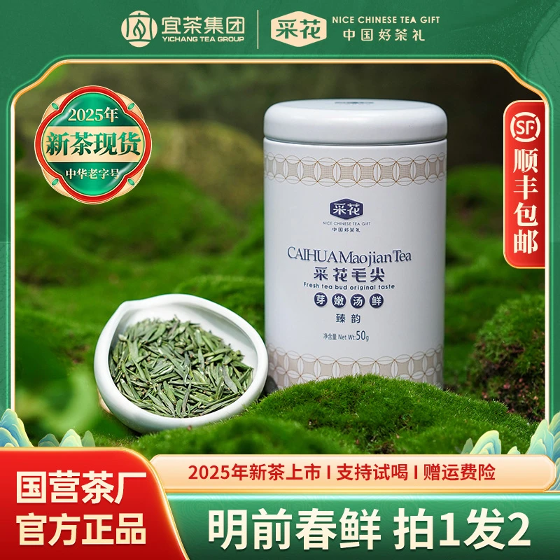 采花【2025新茶现货】明前扁芽茶 雀舌高山茶臻韵50g罐