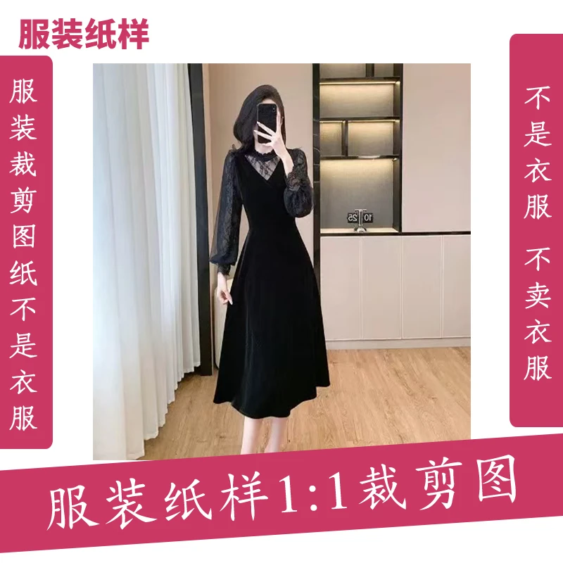 5951【不是衣服】定制款服装纸样裁剪图纸复古气质长裙缝纫纸样