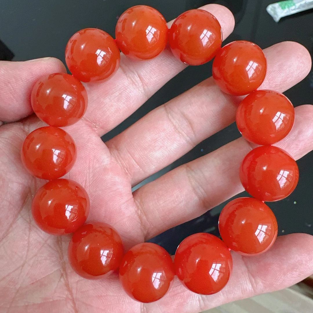 保山原矿南红杨柳滴水洞典藏级黄金尺寸17.8mm！目前保山孤品！无裂