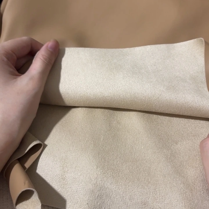 混纺深卡其高货麂皮1米。