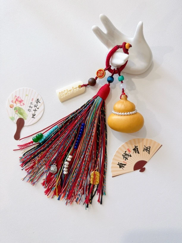 精编藏式流苏钱袋子葫芦挂扣