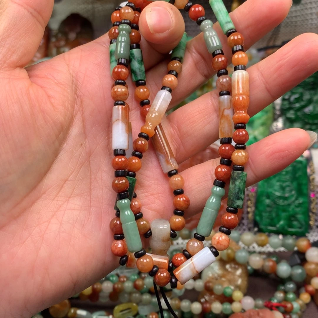 翡翠未镶嵌颈饰项链