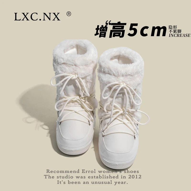 明星同款MOON厚底月亮靴女2025新款长筒雪地靴加绒防滑保暖棉鞋靴