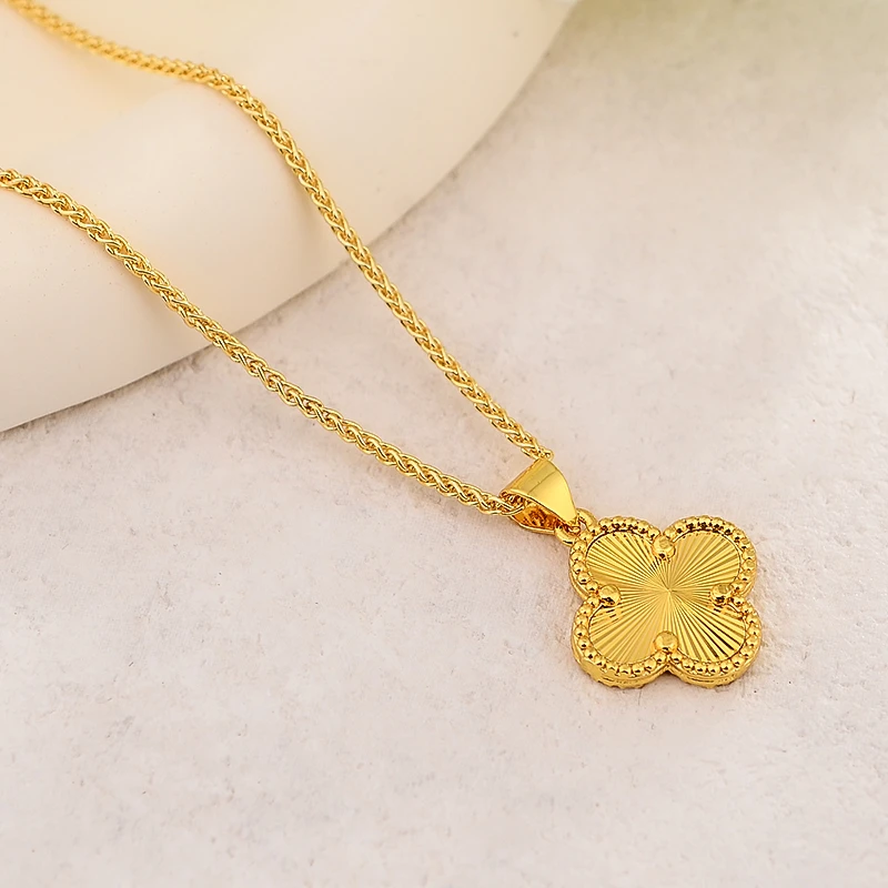 合金项链 时尚经典轻奢合金金色四叶草女款项链