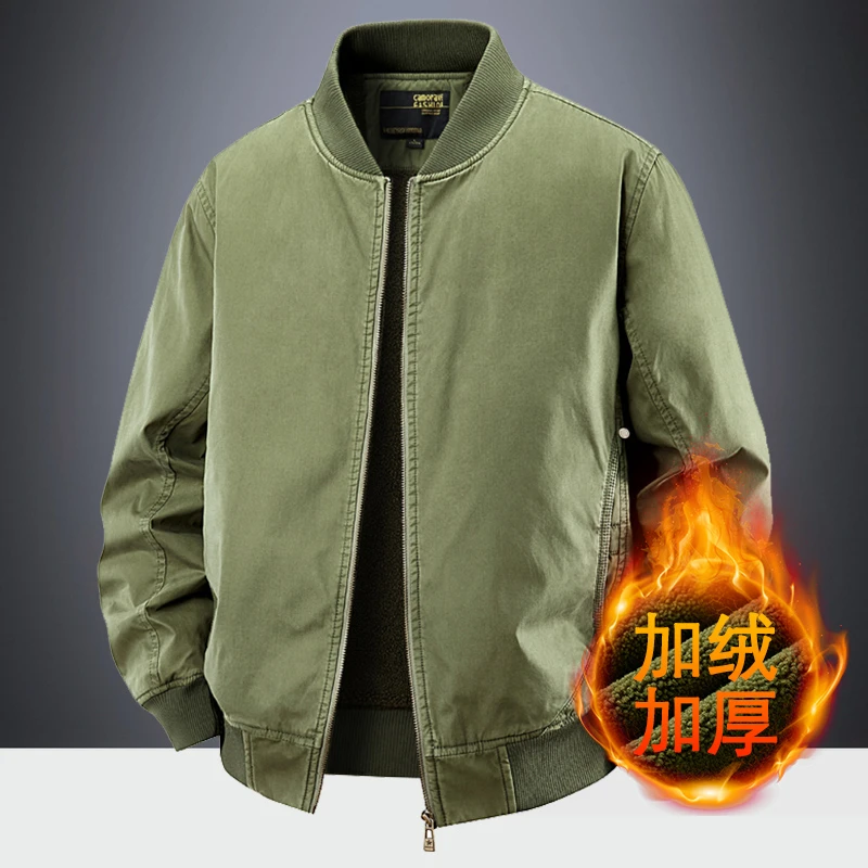 2025年秋冬季新款棉衣加绒加厚工装纯棉棒球夹克保暖防风防寒棉服