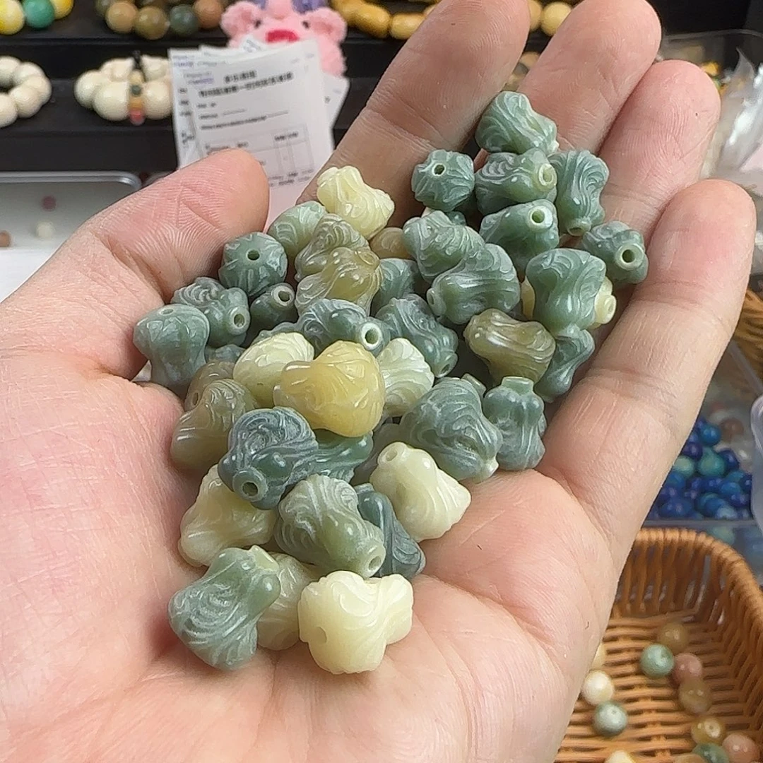 菩提根/象牙果手串卡13绿色白菜20颗