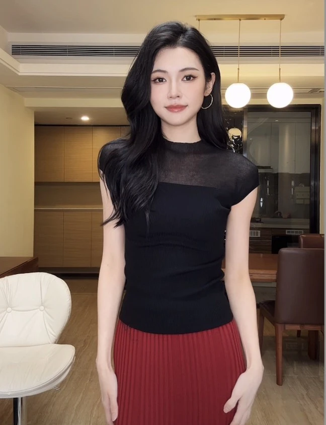 ZOUYASHIFA 百搭拼色休闲上衣飞袖半高领针织衫上衣 YSA8852