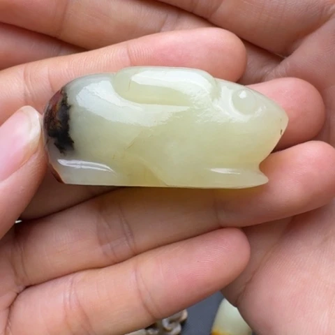 和田玉未镶嵌挂件毛*