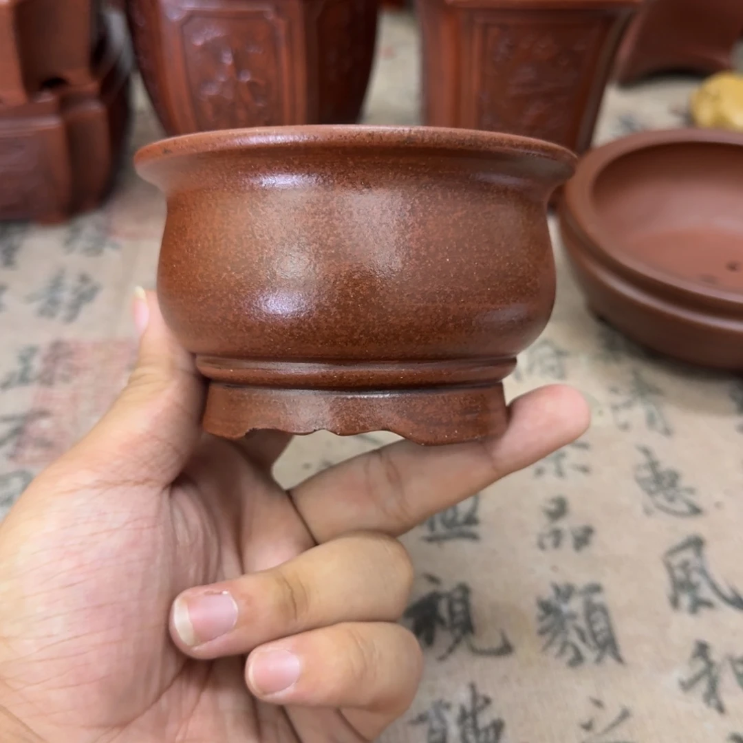紫砂花盆9.5x5.5内经紫砂花盆