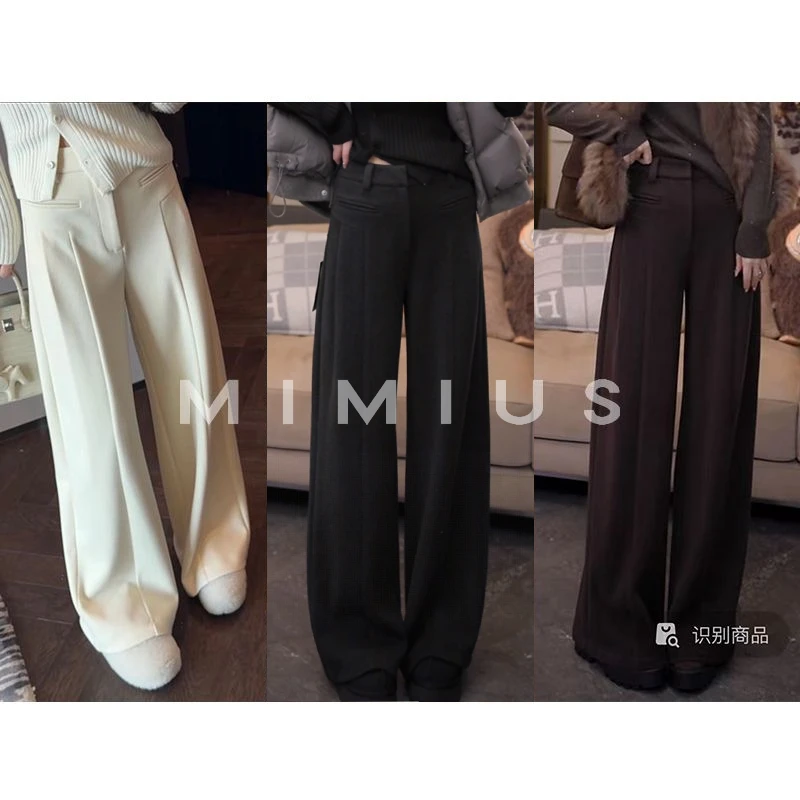 【mimius】七七 秋冬加厚羊毛嵌袋宽松休闲裤 G10025-2