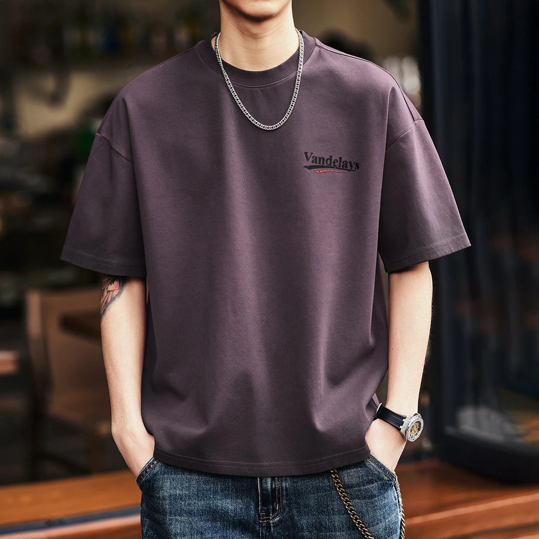 PRPK美式复古重磅短袖t恤男夏季潮牌宽松休闲印花半袖体恤上衣