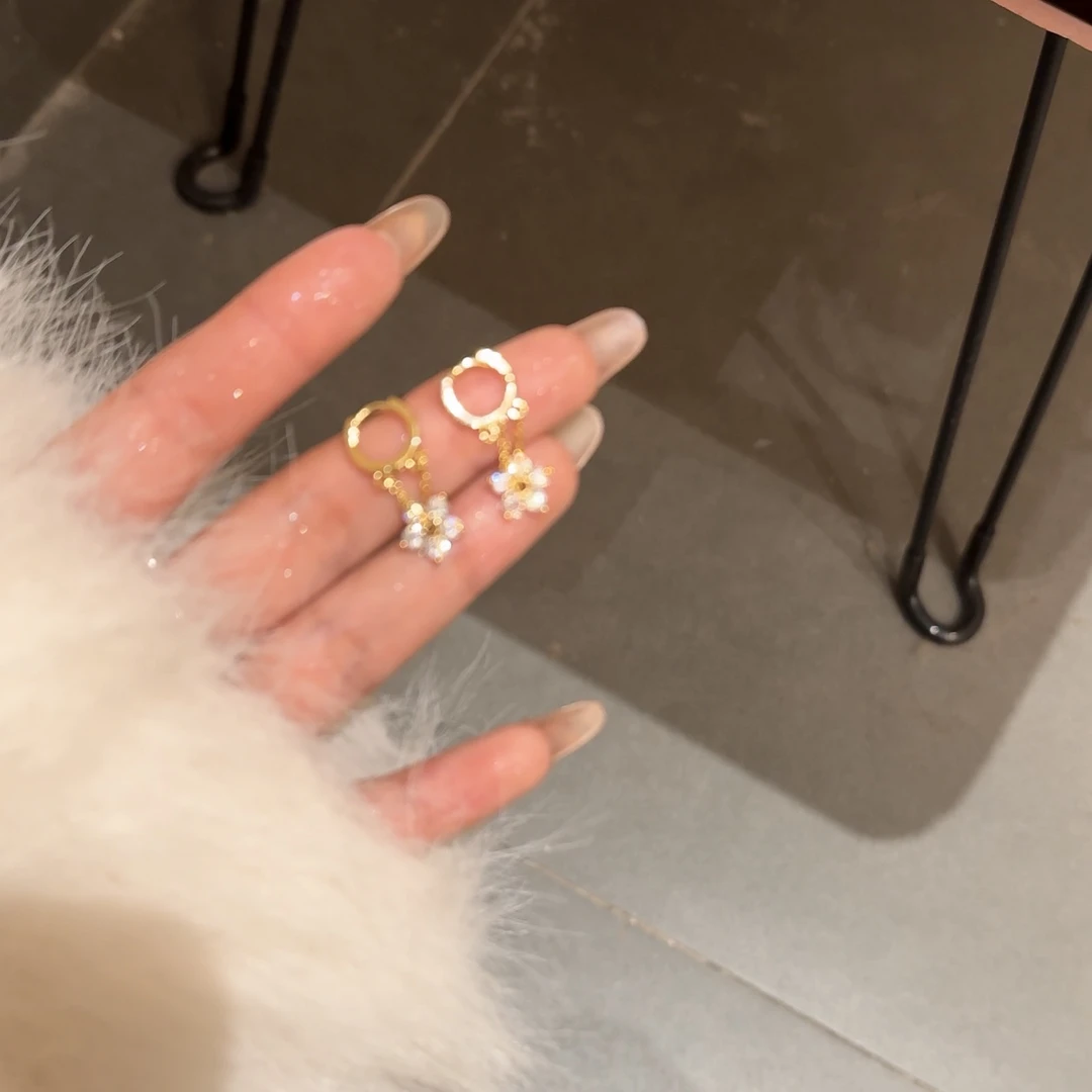 铜合金耳饰 AL629  初春新品花朵耳扣甜美小清新花瓣耳环耳钉简约