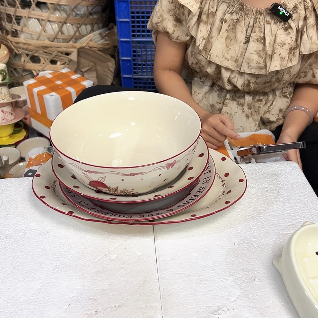 潮州陶瓷餐具微瑕4件套