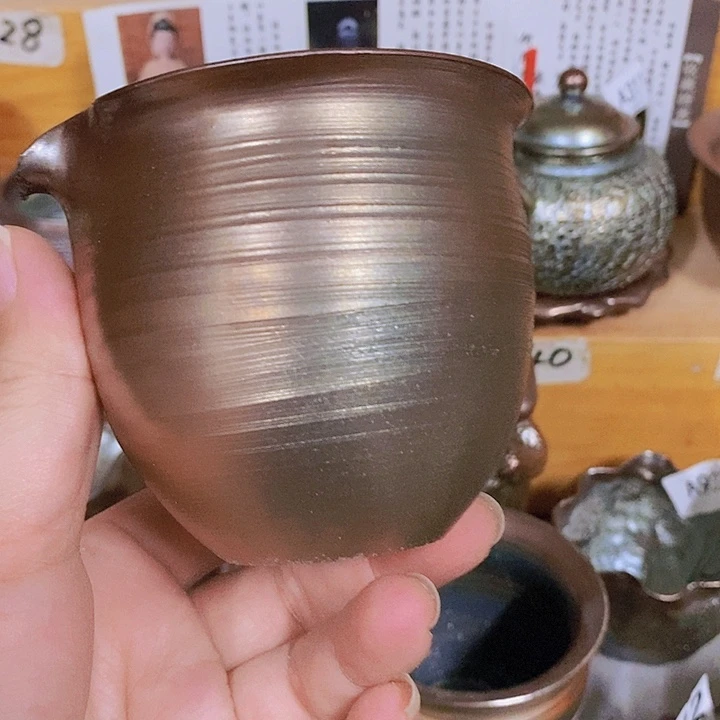 紫砂茶杯柴烧纯手工249瑕