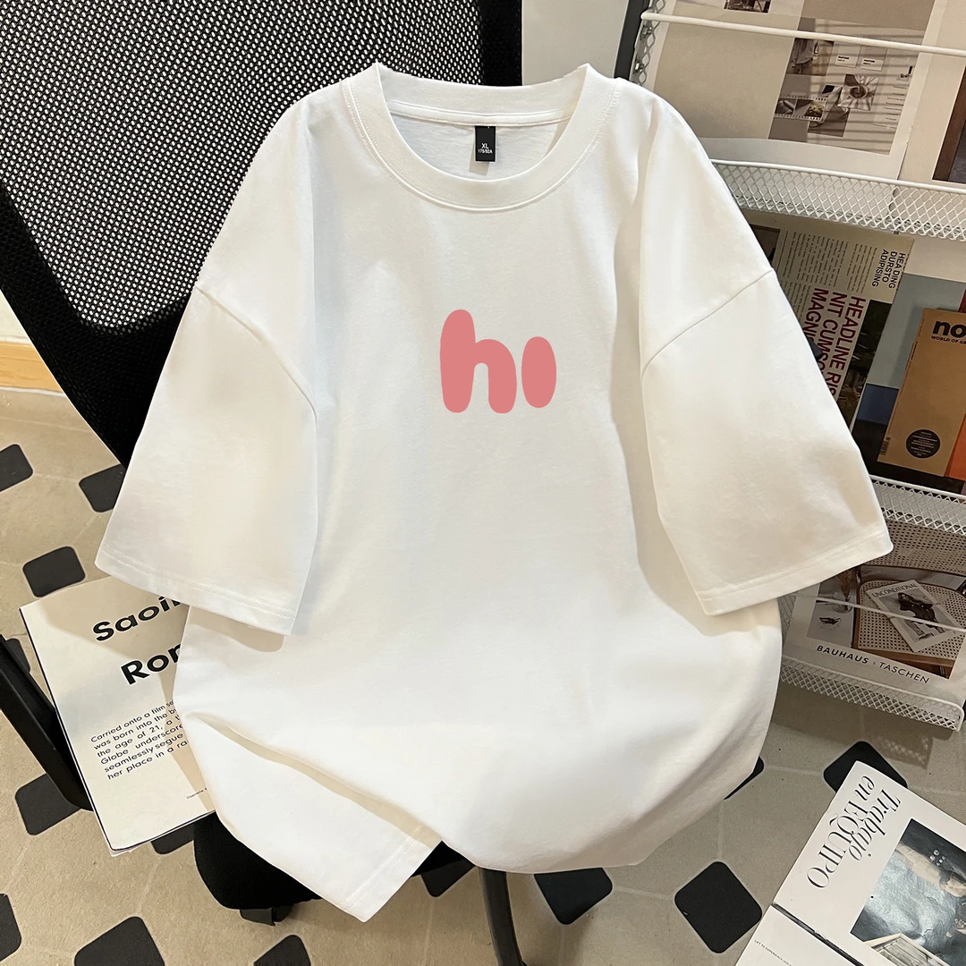 重磅纯棉短袖男圆领常规T恤ins宽松高级感男装上衣夏季新款潮流