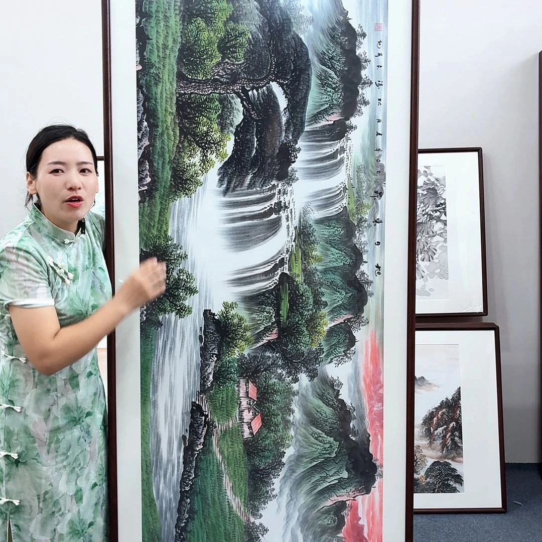 国画手绘作品210×80尺寸