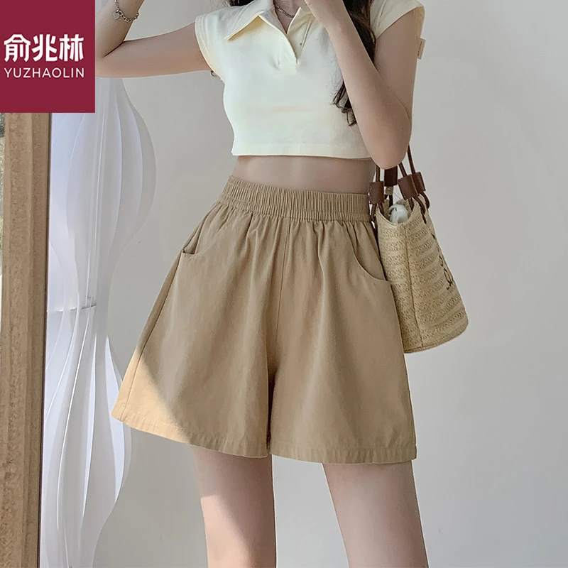 俞兆林2025夏季工装短裤女夏高腰肌理感休闲运动裤宽松显瘦a字潮