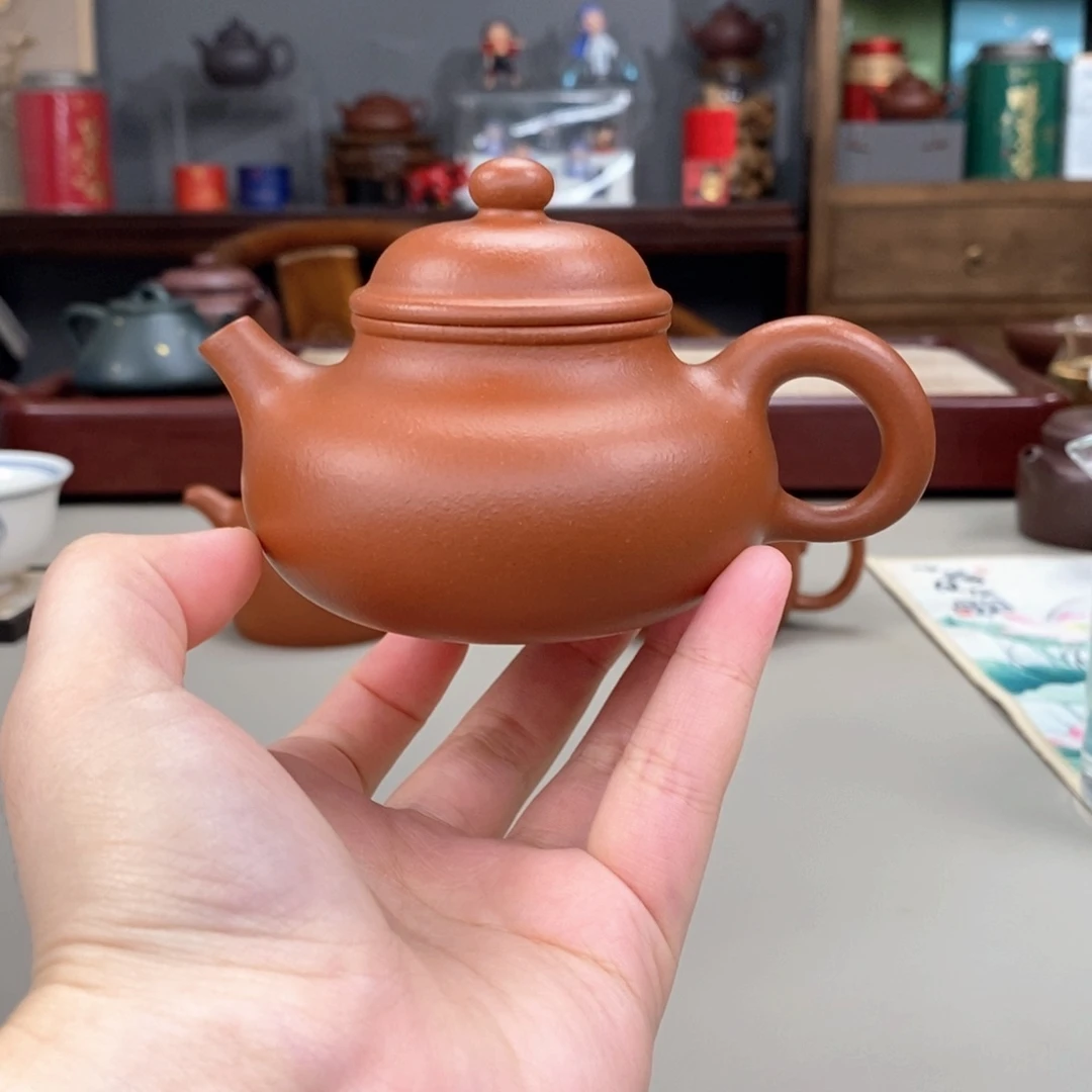 茶壶紫砂生砂朱泥容天半手140cc