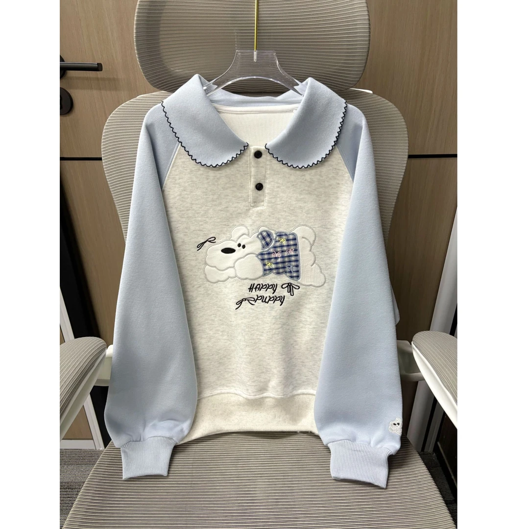 【现货】2025秋洋气时髦西高地插肩袖POLO领女童卫衣 D785 785 P