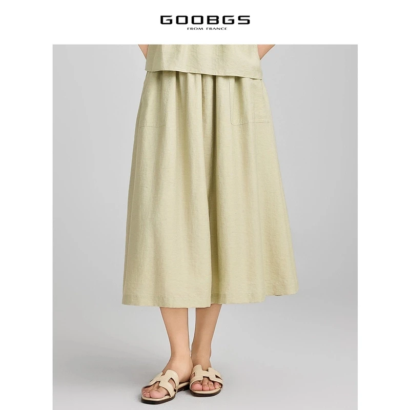 【谷邦L+】谷邦GOOBGS 亚麻纯色半身裙 G4223203-6