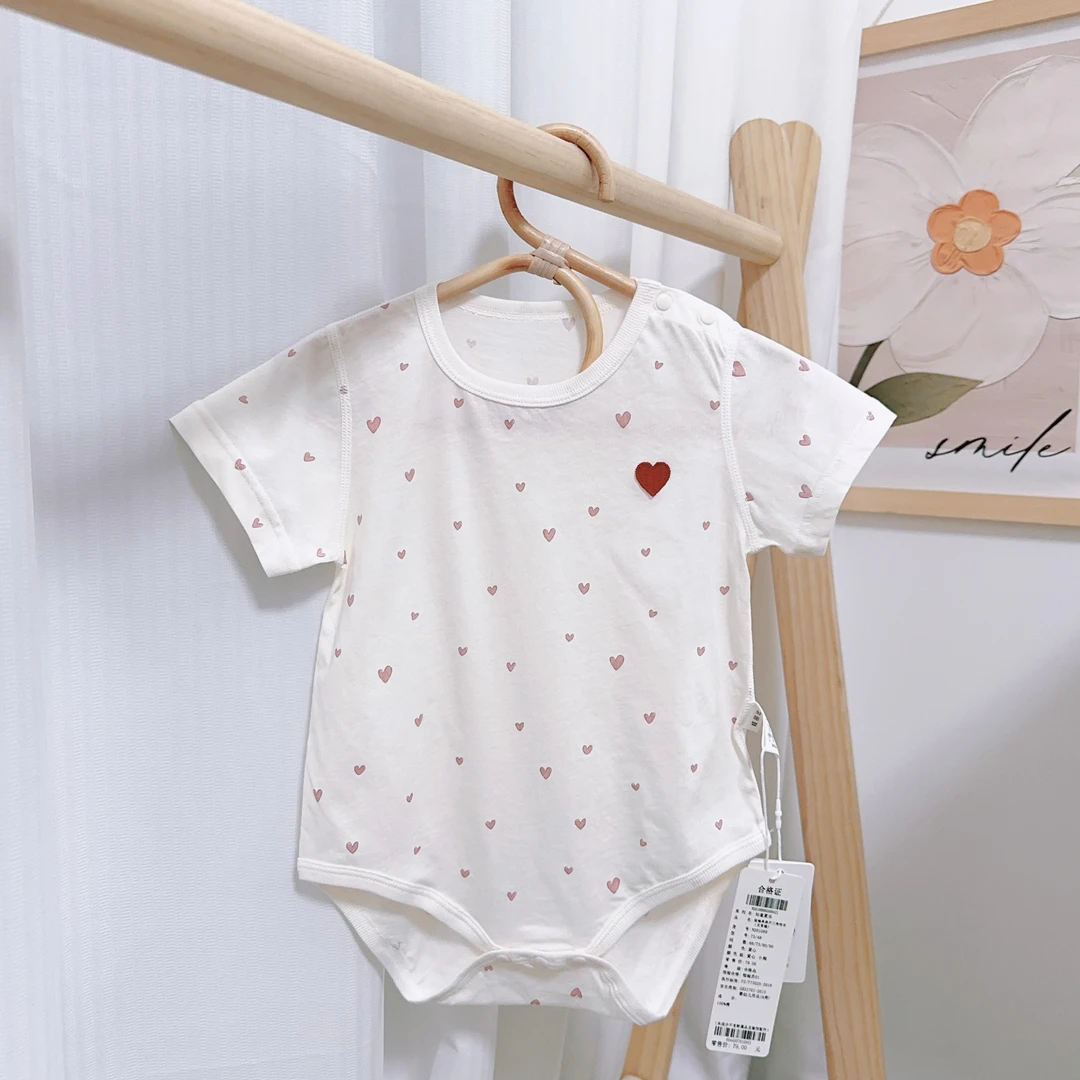 娃丽比纯棉婴儿短袖三角哈衣夏季宝宝透气包屁衣夏装爬服居家服