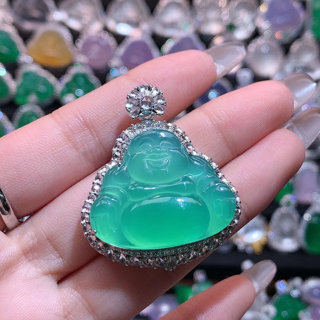 玛瑙/玉髓颈饰银S925镶嵌