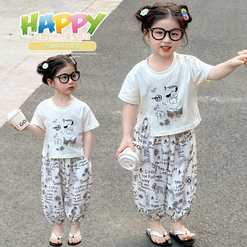 女童3-6岁套装夏季防蚊裤两件套炸街洋气夏款休闲儿童装衣服