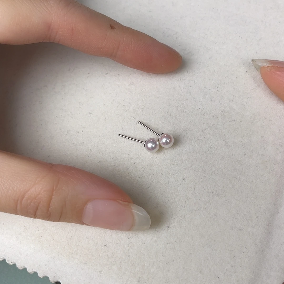 海水珍珠银S925镶嵌耳饰
