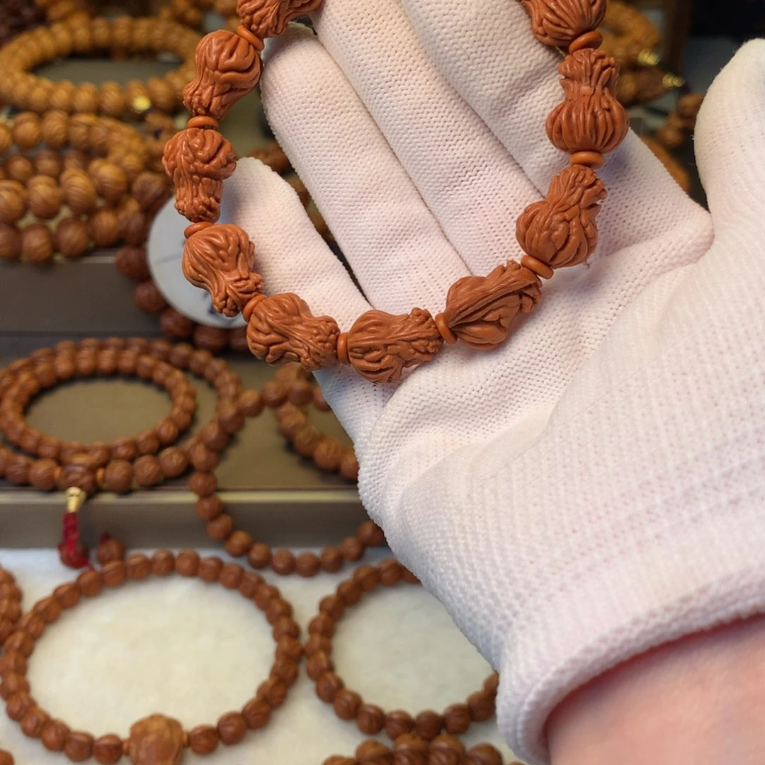 桃核手串秦岭龙纹