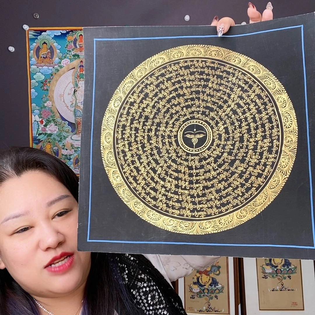 装裱画尼泊尔手绘唐卡画芯