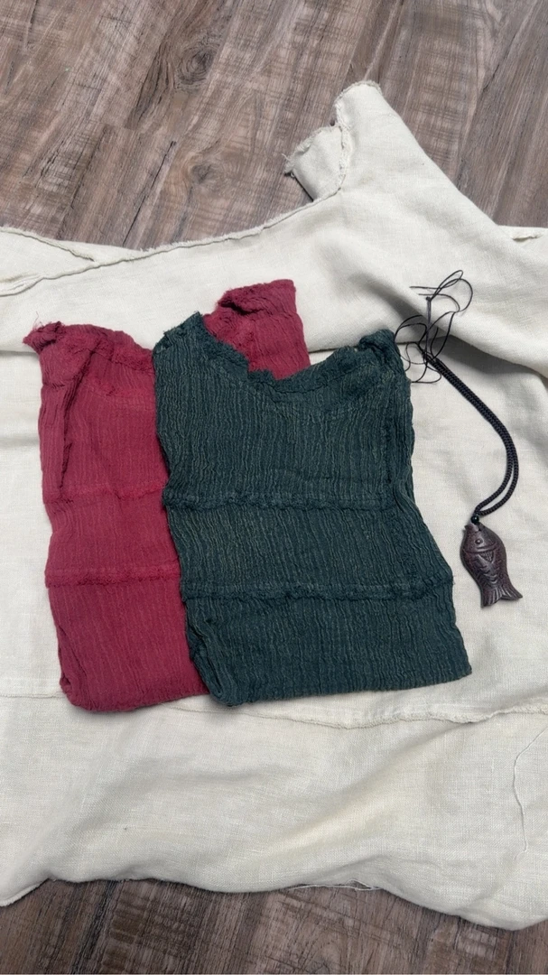 超舒适！皱麻 肌理感麻衫（衣长60胸围140）