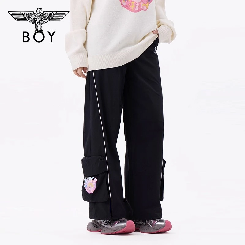 BOYLONDON【泡泡玛特联名】25新款女春夏休闲梭织长裤W34046