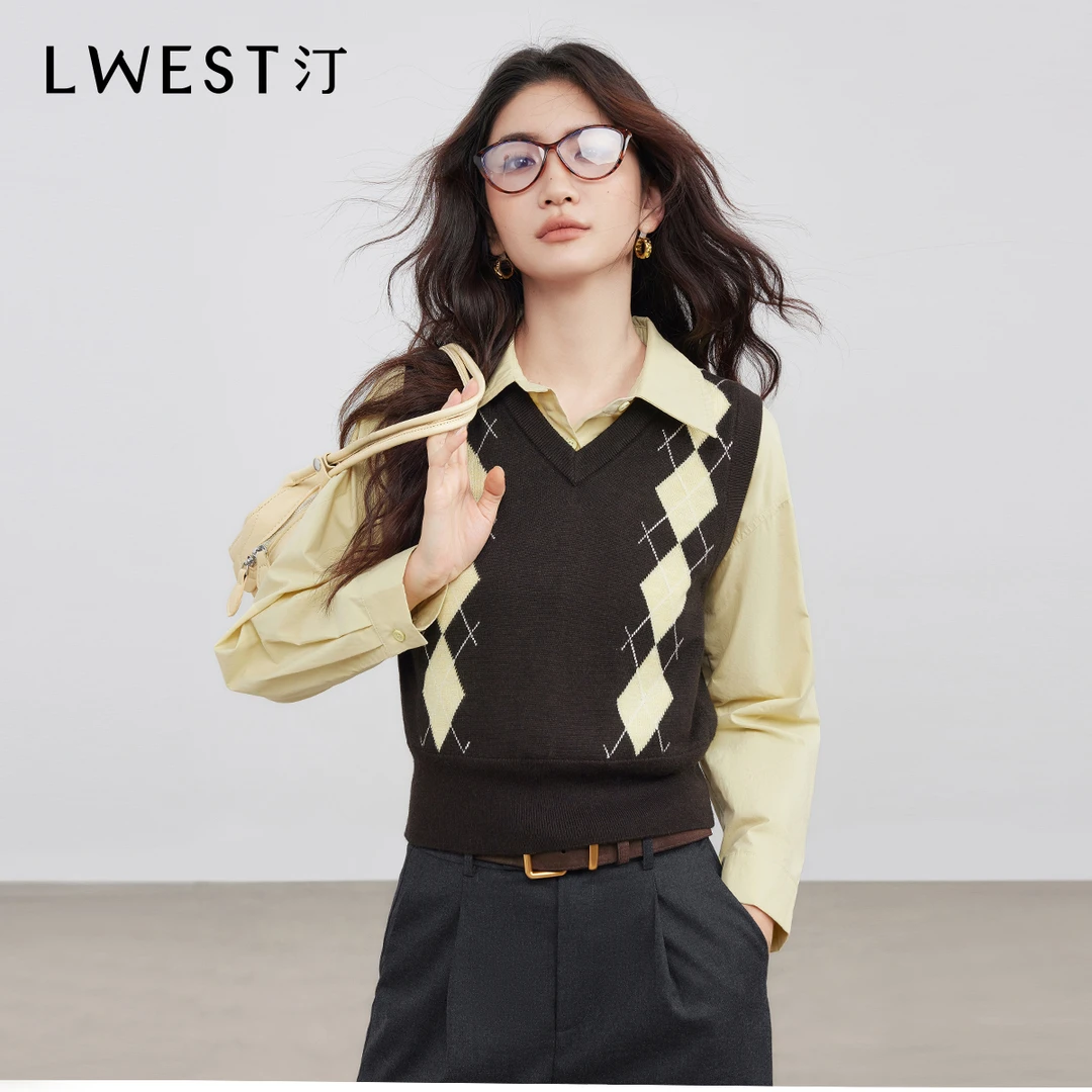 【达人专属】朗文斯汀学院风叠穿洋气毛针织衫DTYZ5508C03160