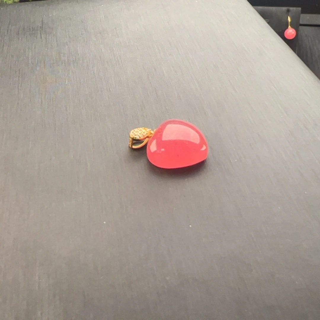 菱锰矿（红纹石）银S925镶嵌吊坠(赠链)