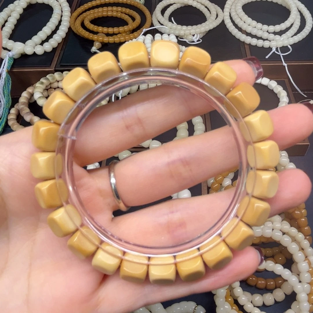 白玉菩提手串风化六方10