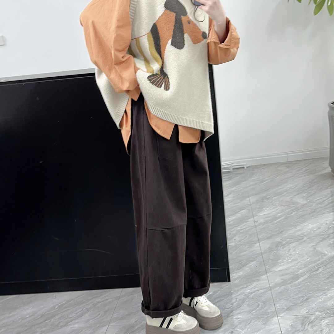 8622新款韩版加绒直筒牛仔棉布裤