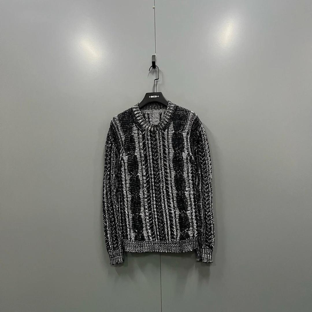 99新 DIOR/迪奥 h917  混色针织圆领毛衣 M码 606549