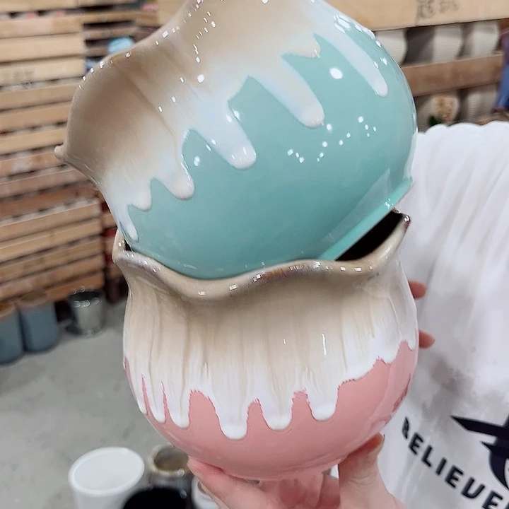 有孔.凑单10元陶瓷花盆发货！