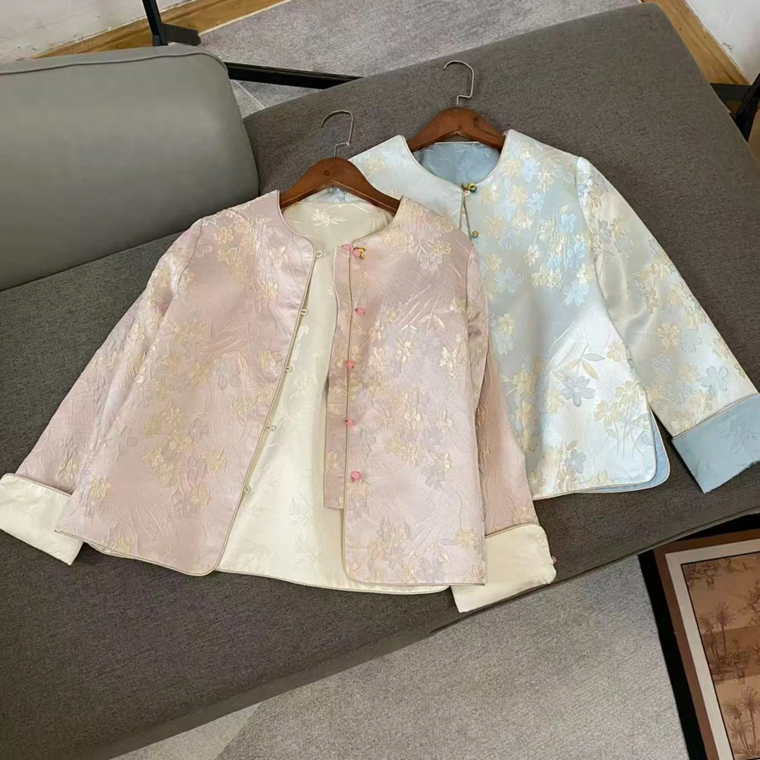 【胜春朝】（正肩-正反两面穿）加厚秋季新中式女士小外套 中国风上衣