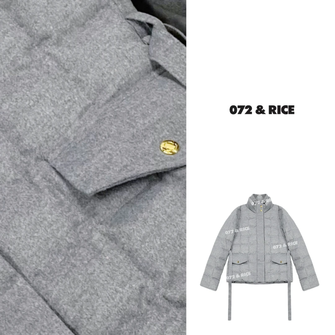 072 & RICE【灰蒙蒙】绵羊毛+莱赛尔 秋冬休闲白鹅绒外套 N-32BR01