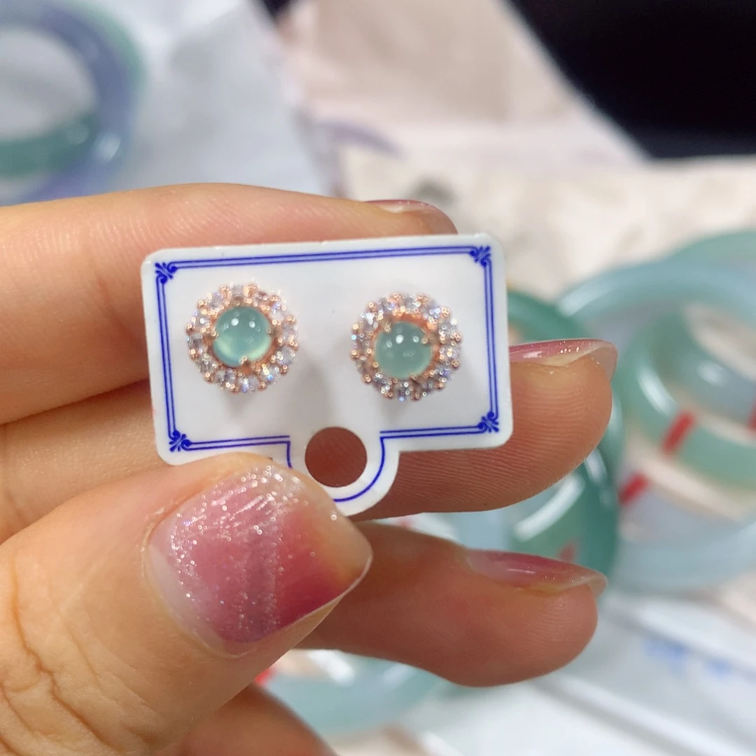 翡翠未镶嵌耳饰橘***.