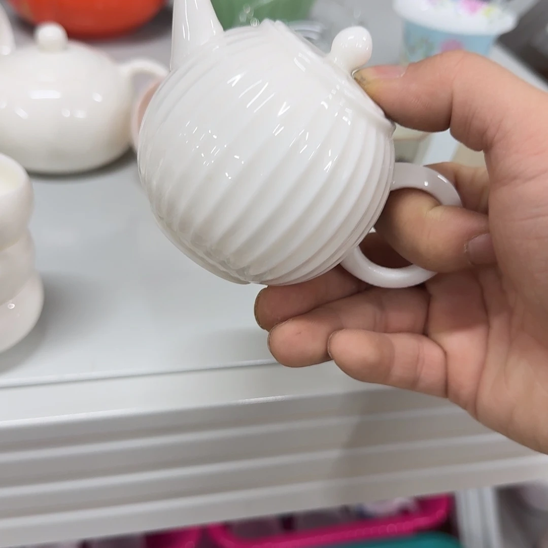 杯子陶白南瓜壶一个